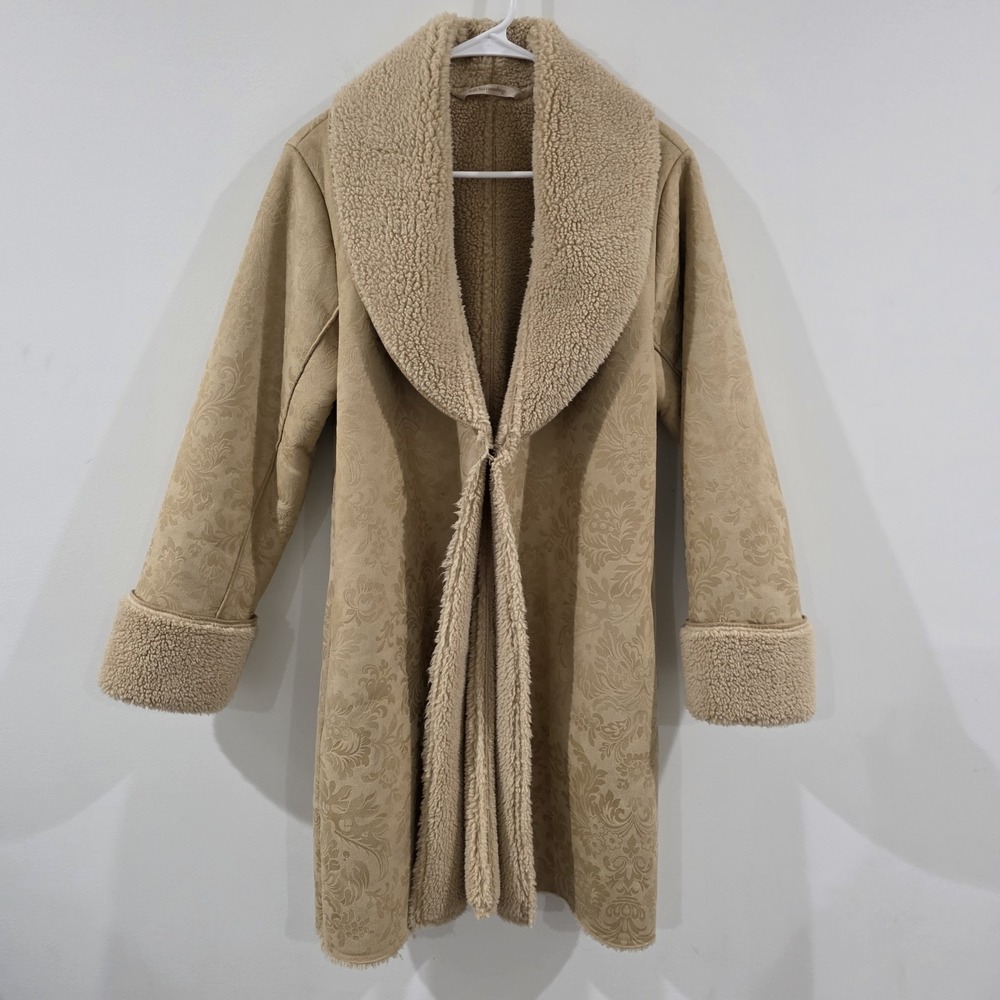 Y2k Soft Surroundings Womens Misha Faux Suede Penny Lane Jacket Sz Medium Floral